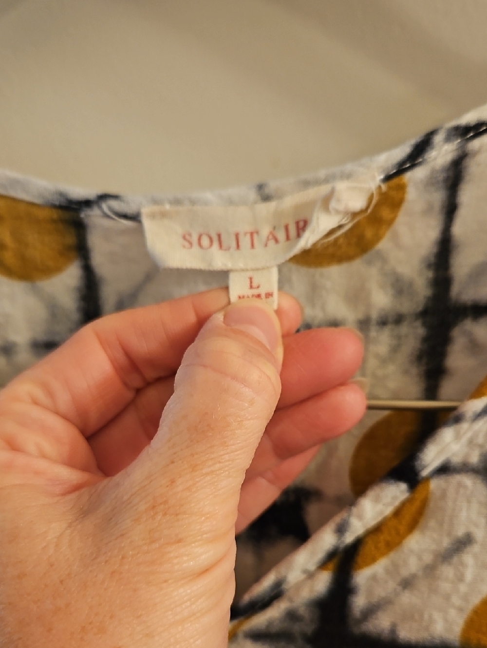 Solitare Hand Dyed Patchwork Balloon Sleeve Top, L, Boho, Artisan, Coastal - Picture 4 of 10